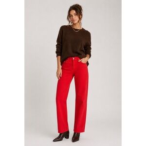 EDWIN Cai Classic Straight Leg Women's Jeans 100% Cotton Scarlet Red 28/6